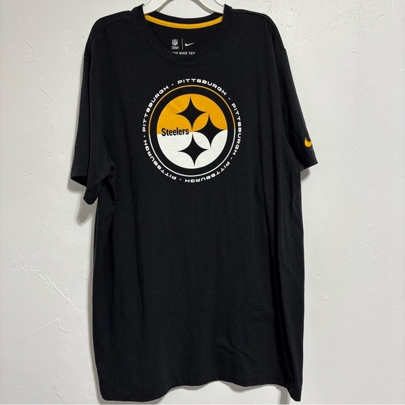 The Nike Tee NFL Pittsburgh Steelers Men's Short Sleeve T Shirt Large Black - Picture 1 of 6